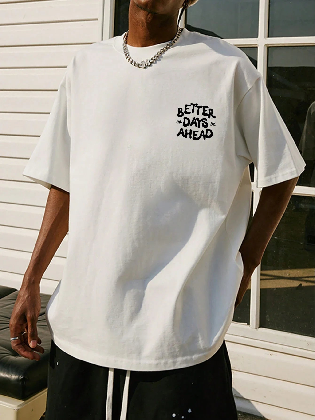 Better Days Ahead Letter Graphic Men Women T-Shirt O-Neck Casual T-Shirt Fashion Cotton Tee Clothes