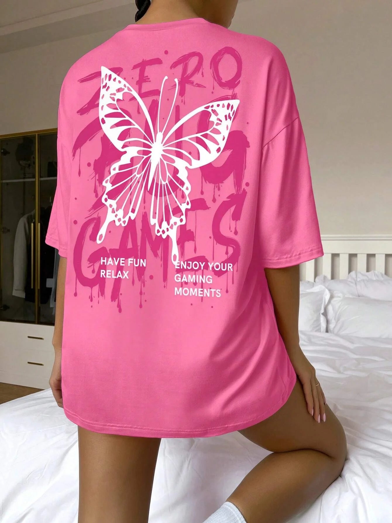 Graphic Letter Print Crew Neck T-Shirt Women Cotton Plus Size Tshirts Breathable Streetwear Soft Casual Short Sleeve