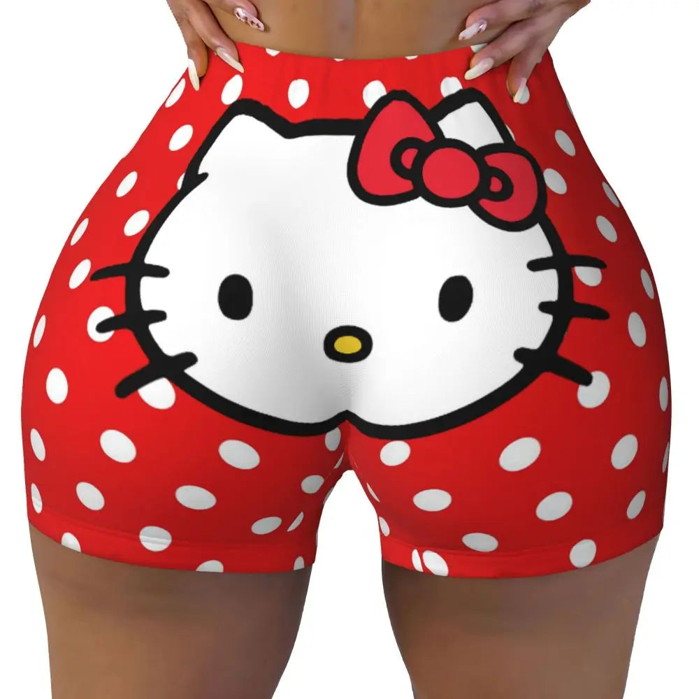 Custom Hello Kitty Cat Gym Shorts Women Athletic Shorts