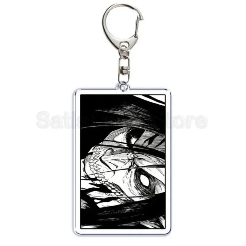 Hot Atan Allen Yeager Keychain Pendant Rtacking of The Giants Armin Arlert Levi Ackermole Playing Double Sided Acrylic Keyring