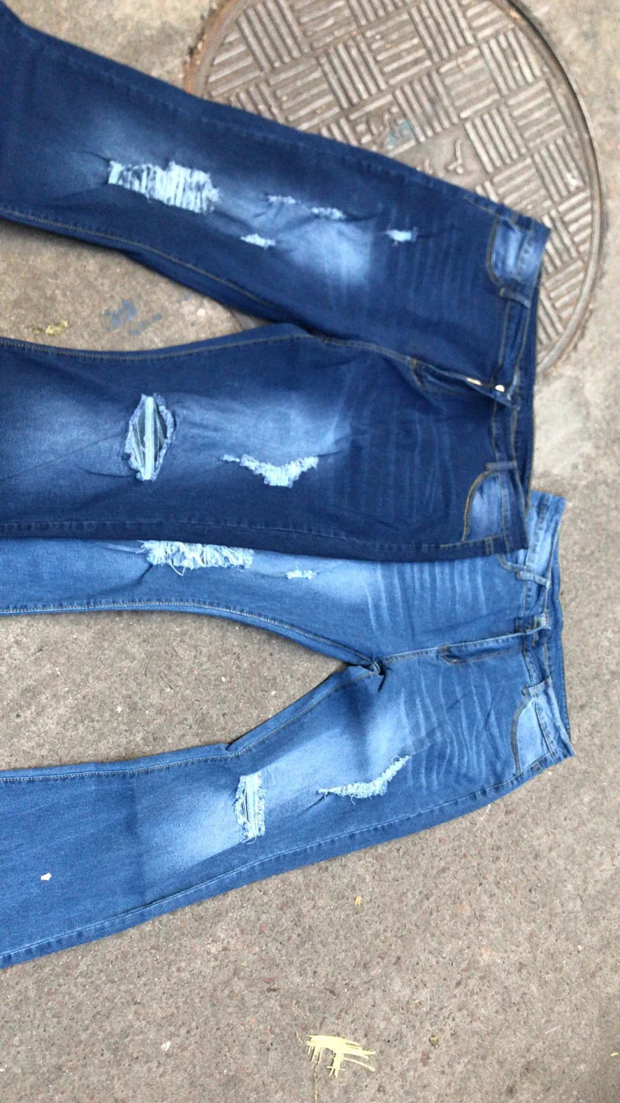 Denim Womens Pants High-stretch Ripped Jeans High-waisted Flared for Women