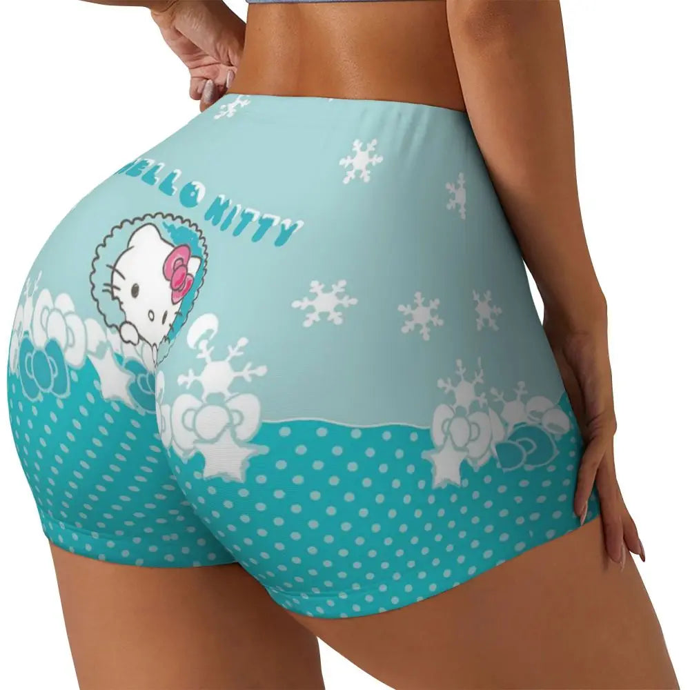 Custom Hello Kitty Cat Gym Shorts Women Athletic Shorts