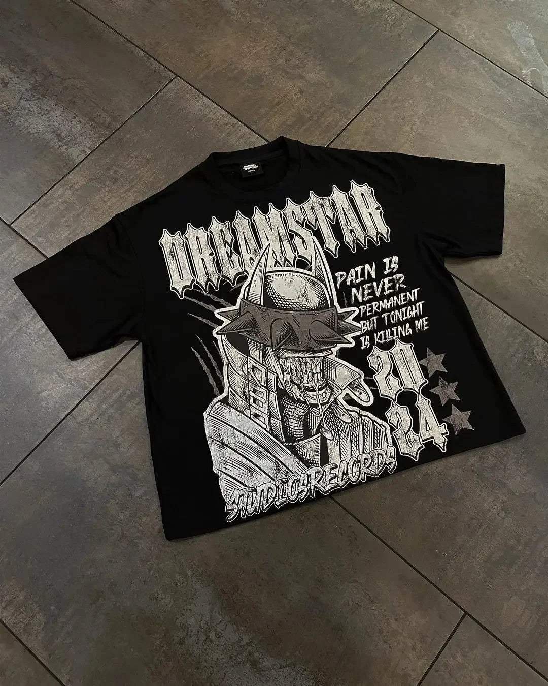 Demon Graphic T Shirts Print Oversized Short Sleeved Y2k Top