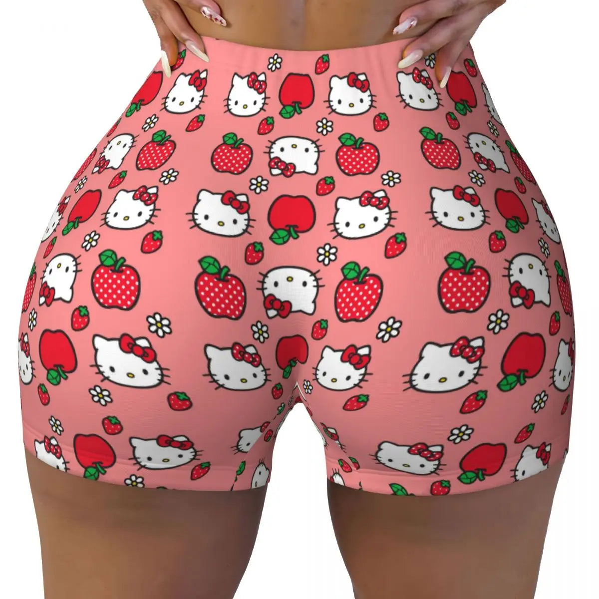 Custom Hello Kitty Cat Gym Shorts Women Athletic Shorts