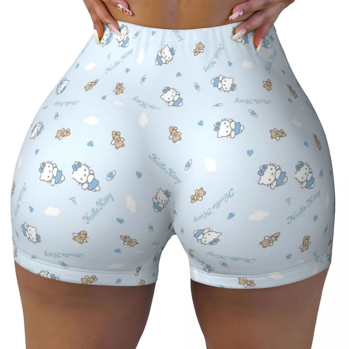 Custom Hello Kitty Cat Gym Shorts Women Athletic Shorts