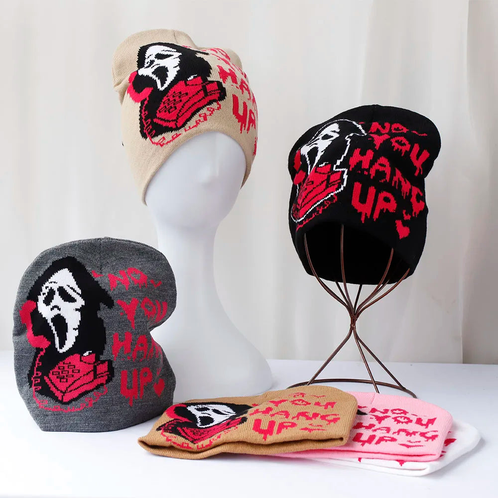 skull Beanies Cap Soft Wool Skullies Beanies Vintage Graphic
