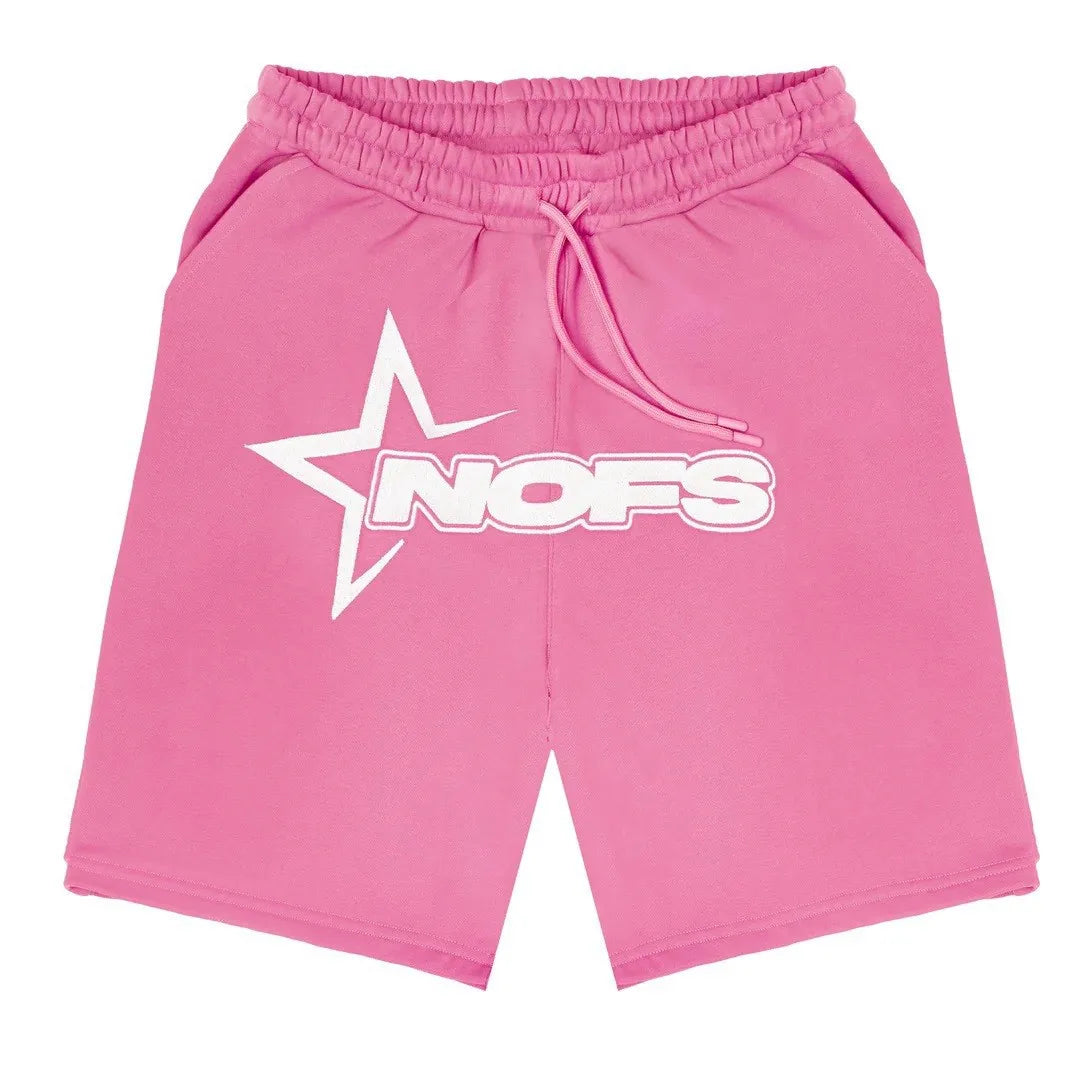 Y2K T-shirt ShortStreet Fashion Print Round Neck Short Sleeve Top Casual Loose Drawstring Shorts Men Clothing Top