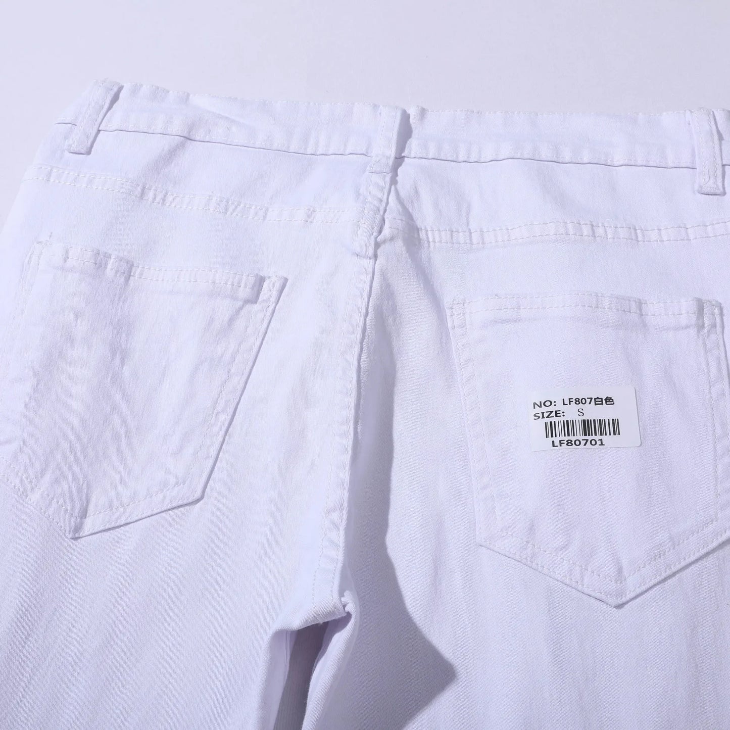 Plus Size Pants Men Skinny Ripped Hole Patchwork Jeans Slim Pencil Denim Streetwear Men's