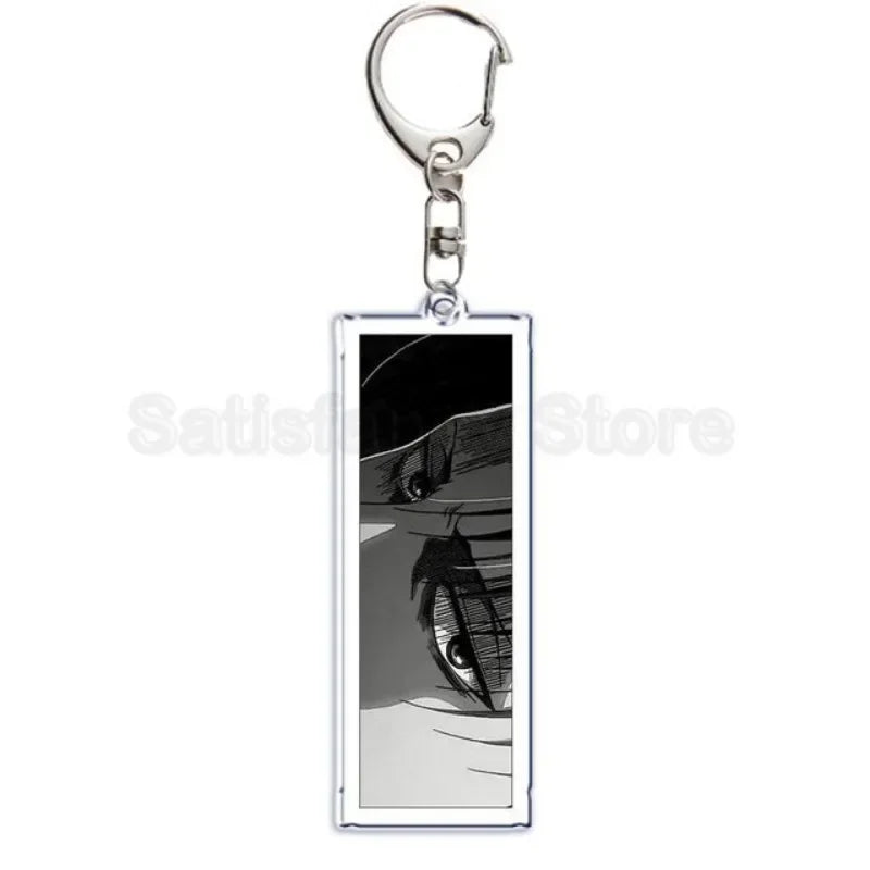 Hot Atan Allen Yeager Keychain Pendant Rtacking of The Giants Armin Arlert Levi Ackermole Playing Double Sided Acrylic Keyring