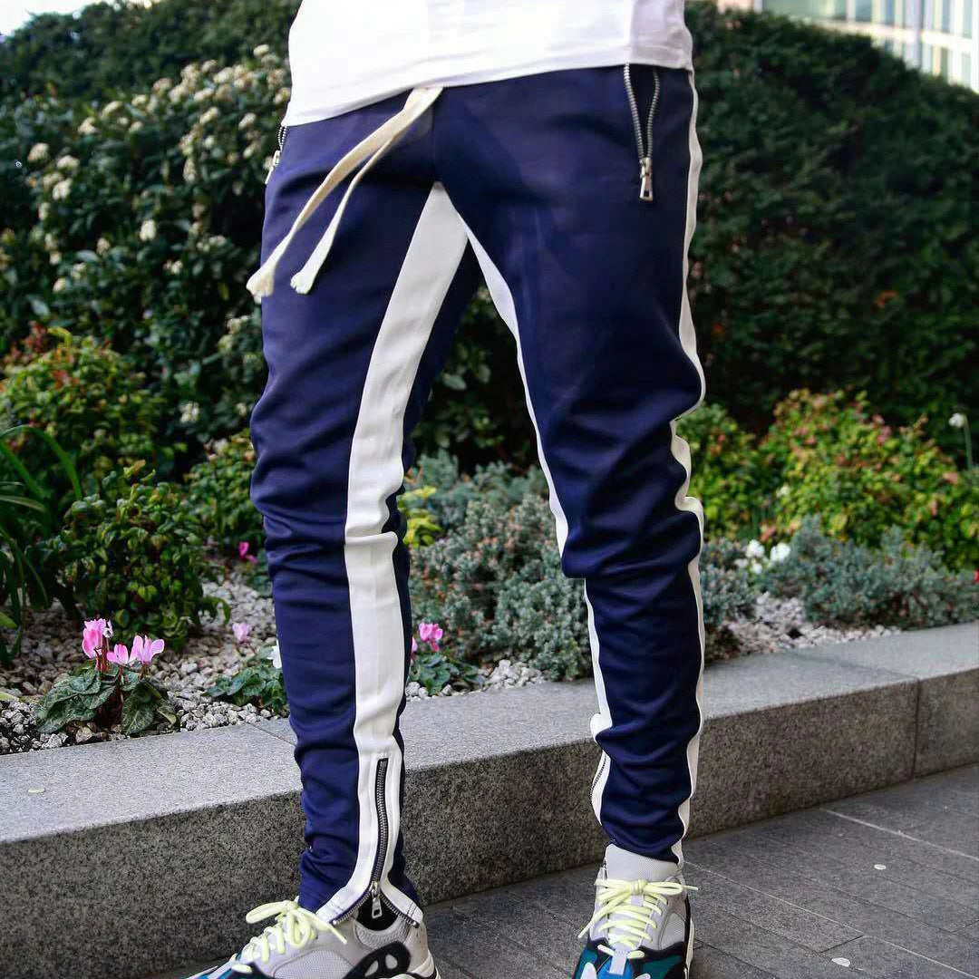 Casual Pants Low Feet Zip Pocket Cotton Pants Men's