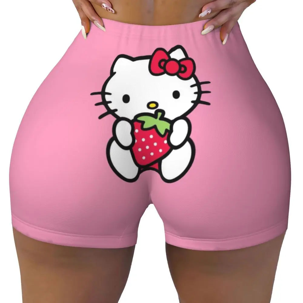 Custom Hello Kitty Cat Gym Shorts Women Athletic Shorts