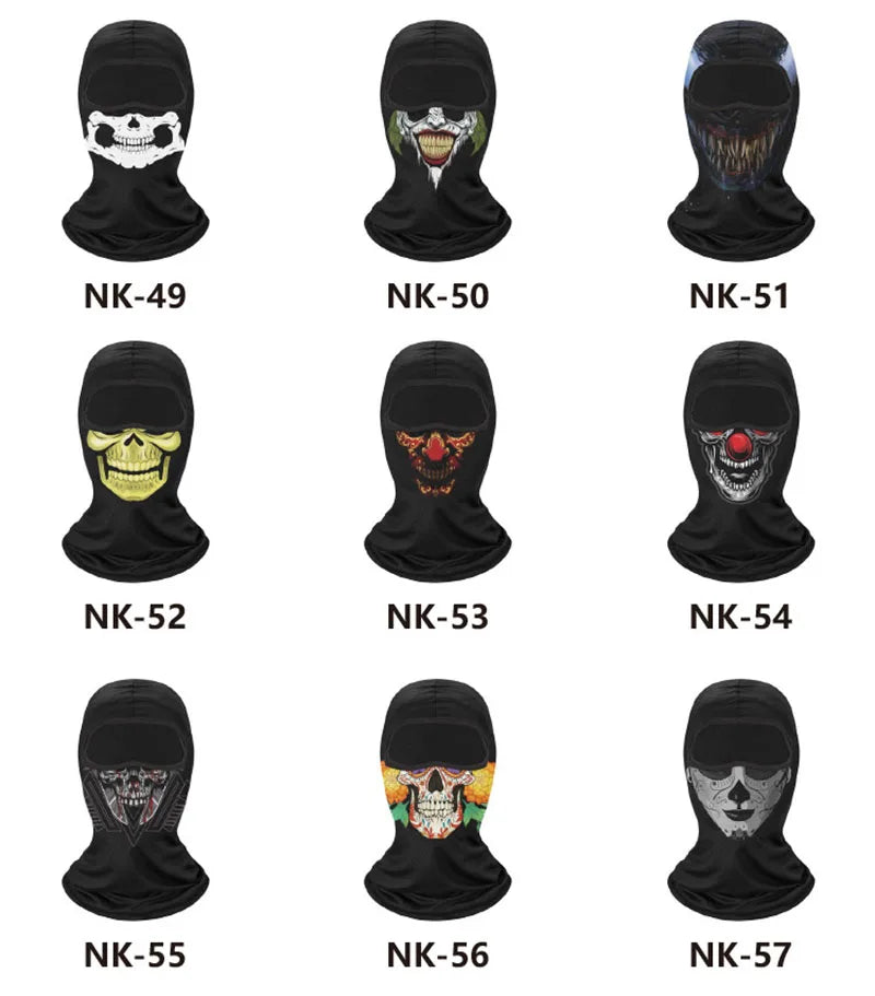 Skull Men Balaclava Mask Cycling  Face Cover Motorcycle Bicycle Headgear Full Face Bandana Breathable Windproof