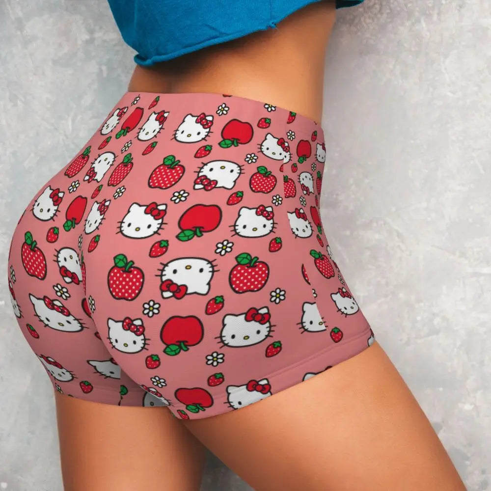 Custom Hello Kitty Cat Gym Shorts Women Athletic Shorts