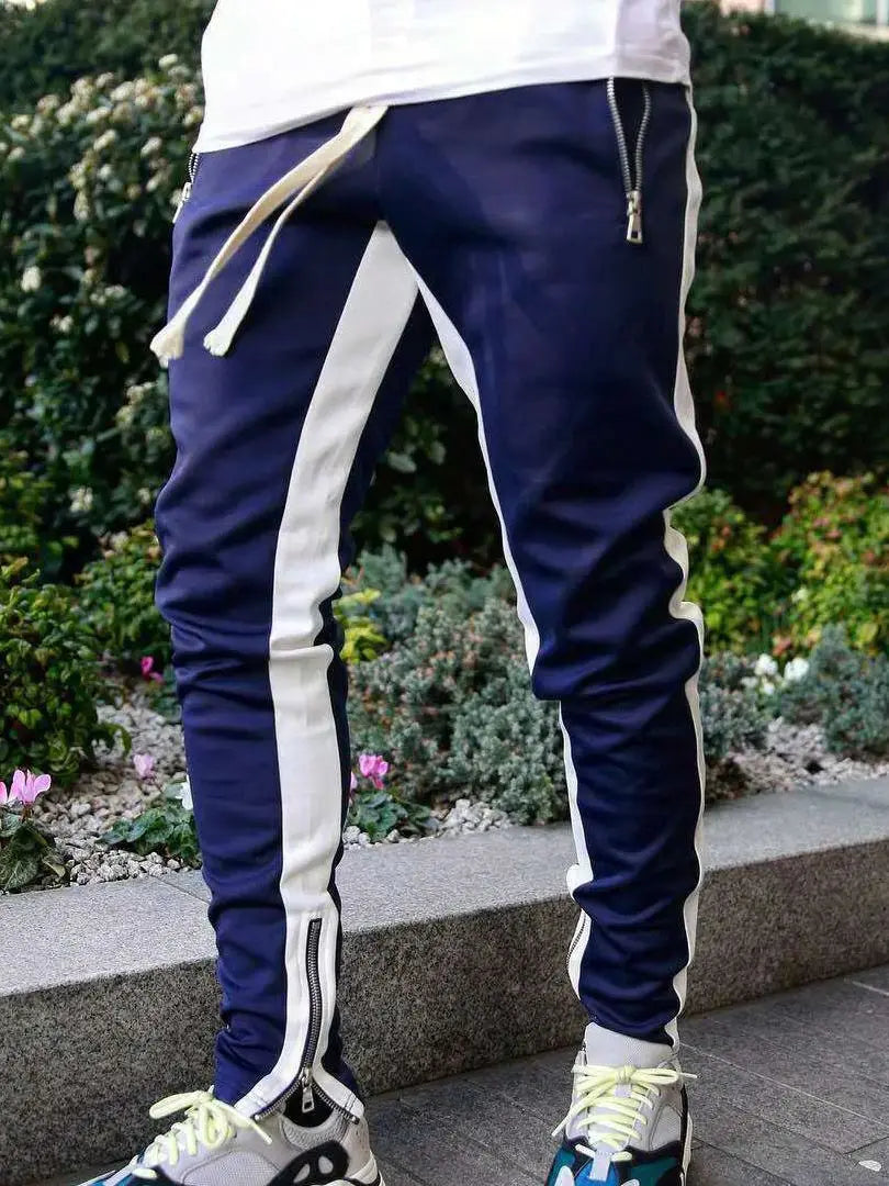 Casual Pants Low Feet Zip Pocket Cotton Pants Men's