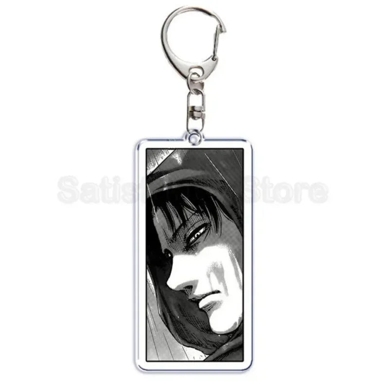 Hot Atan Allen Yeager Keychain Pendant Rtacking of The Giants Armin Arlert Levi Ackermole Playing Double Sided Acrylic Keyring
