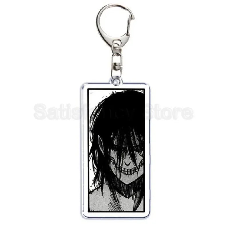 Hot Atan Allen Yeager Keychain Pendant Rtacking of The Giants Armin Arlert Levi Ackermole Playing Double Sided Acrylic Keyring