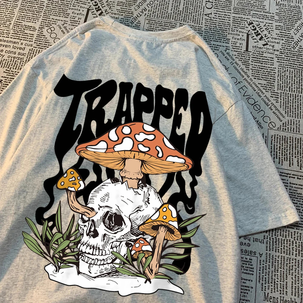 Horror Skull Printed Tshirt Men Casual Tee Clothing Pattern Loose New Fashion Tshirt Casual Sweat T Shirts