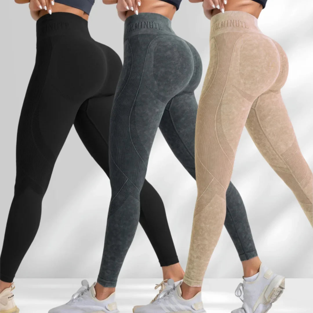 Women Seamless Gym High Waist Yoga Pants Lifting Outdoor Sports Tight Waist Letter Sand Washed Pants Exercise Yoga Leggings