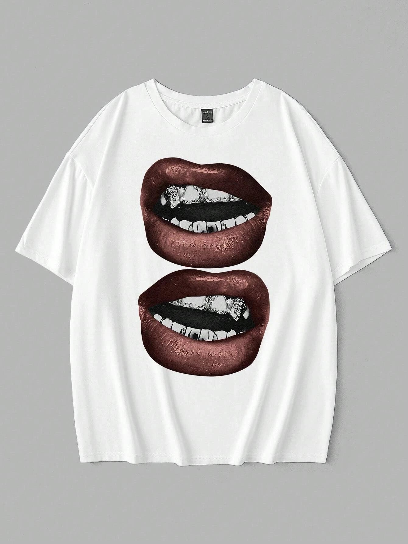 Oversized Butterfly Pattern T-shirt, Women's Black Round Neck Short Sleeve Casual Loose Comfort T-Shirt