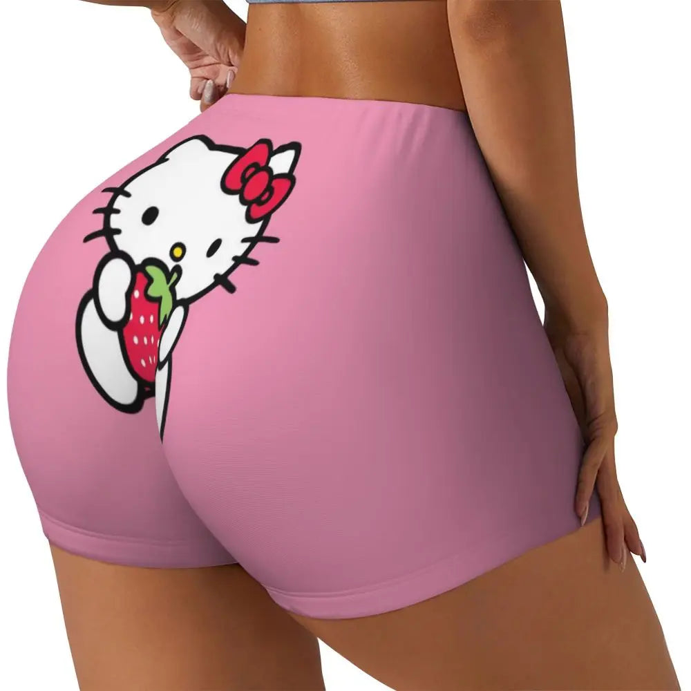 Custom Hello Kitty Cat Gym Shorts Women Athletic Shorts