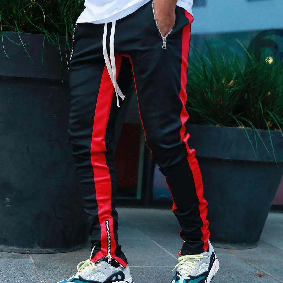 Casual Pants Low Feet Zip Pocket Cotton Pants Men's