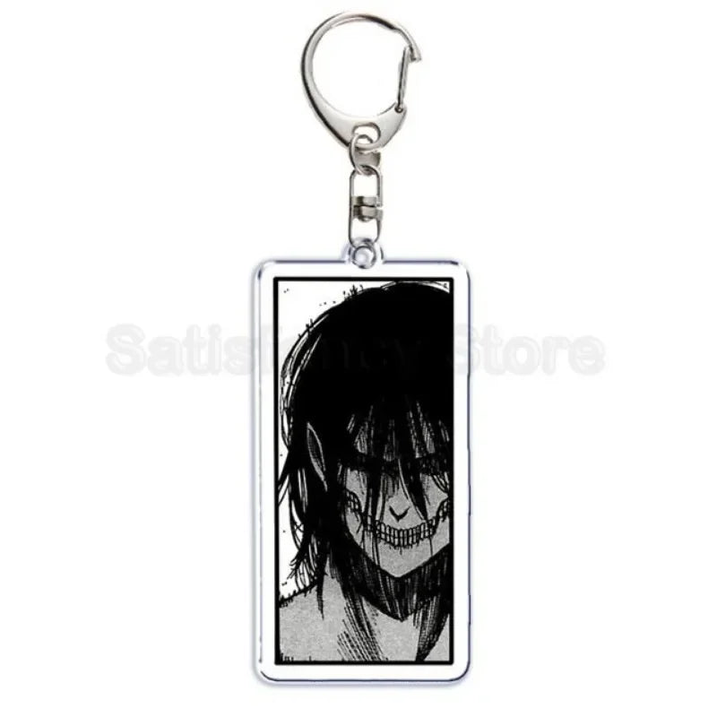 Hot Atan Allen Yeager Keychain Pendant Rtacking of The Giants Armin Arlert Levi Ackermole Playing Double Sided Acrylic Keyring