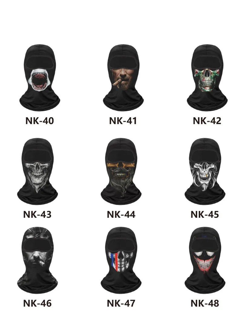Skull Men Balaclava Mask Cycling  Face Cover Motorcycle Bicycle Headgear Full Face Bandana Breathable Windproof