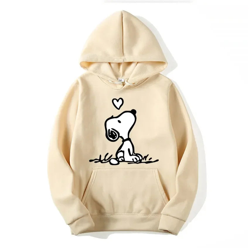 Cartoon Comics Snoopy Hoodie Women Man PulloverCasual Couple Sweatshirt Clothing
