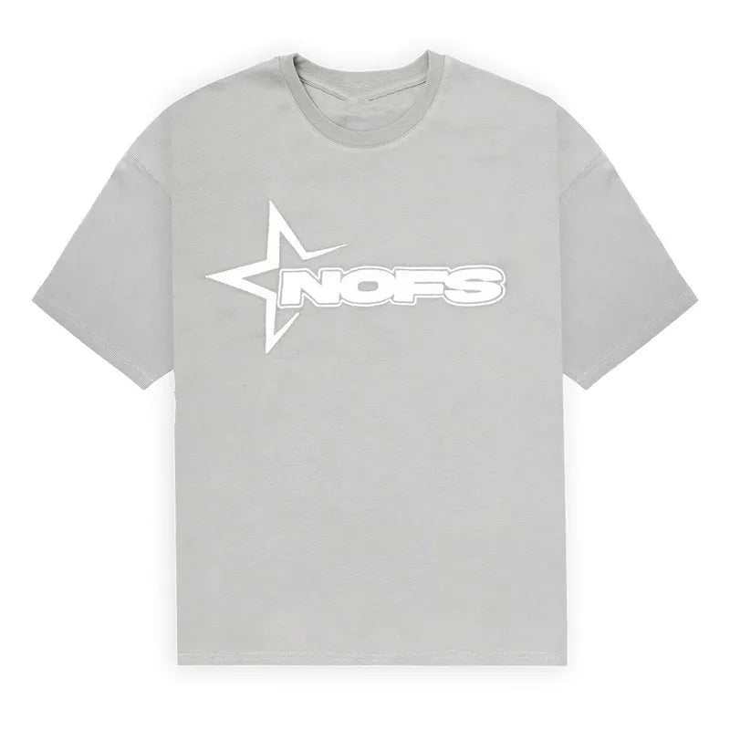Y2K T-shirt ShortStreet Fashion Print Round Neck Short Sleeve Top Casual Loose Drawstring Shorts Men Clothing Top