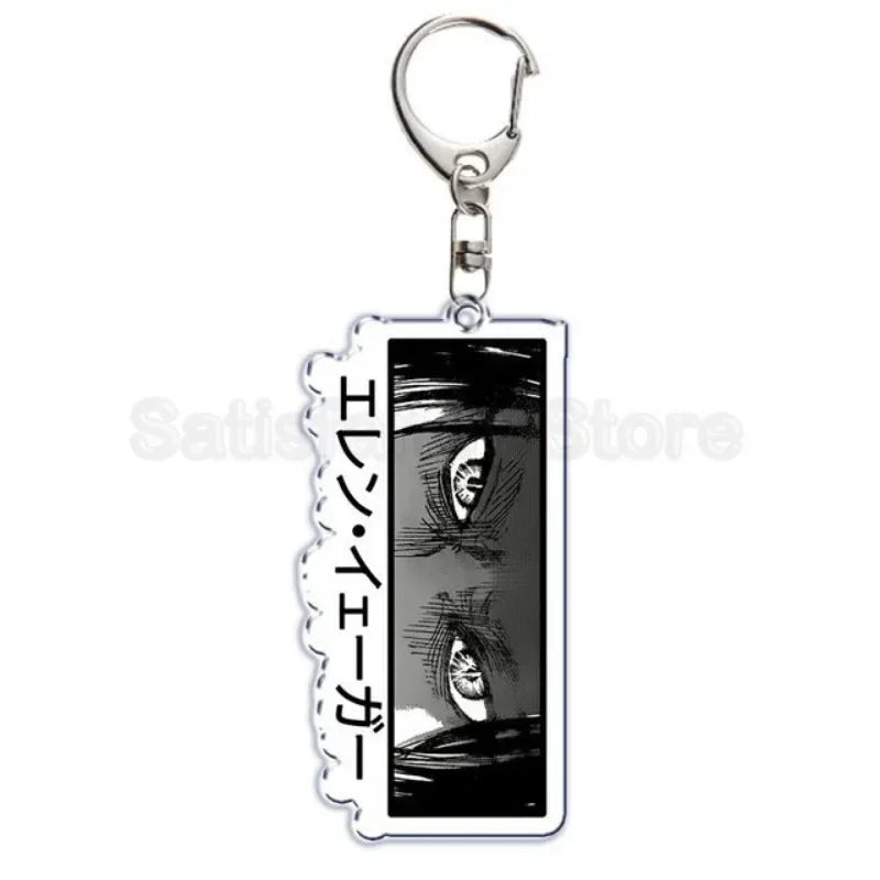 Hot Atan Allen Yeager Keychain Pendant Rtacking of The Giants Armin Arlert Levi Ackermole Playing Double Sided Acrylic Keyring