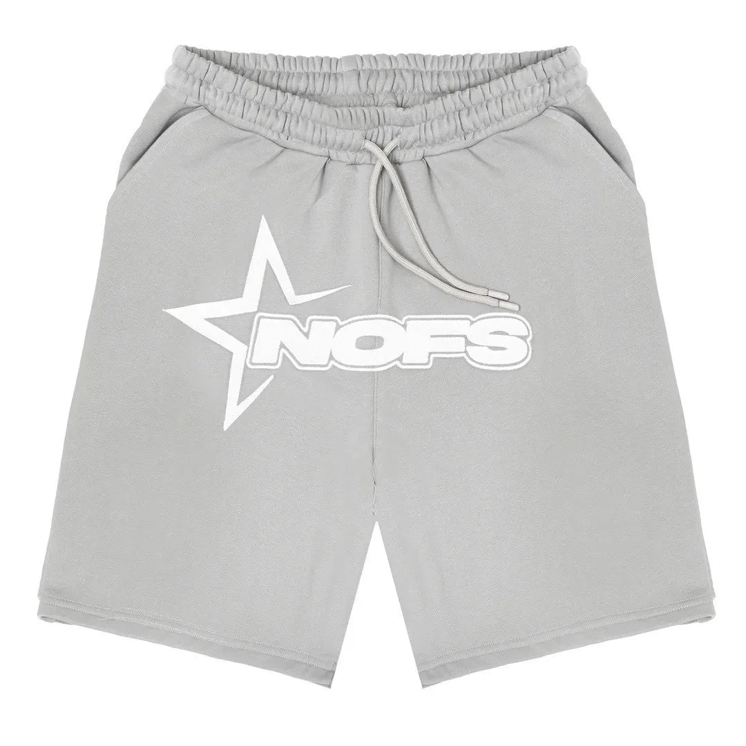 Y2K T-shirt ShortStreet Fashion Print Round Neck Short Sleeve Top Casual Loose Drawstring Shorts Men Clothing Top