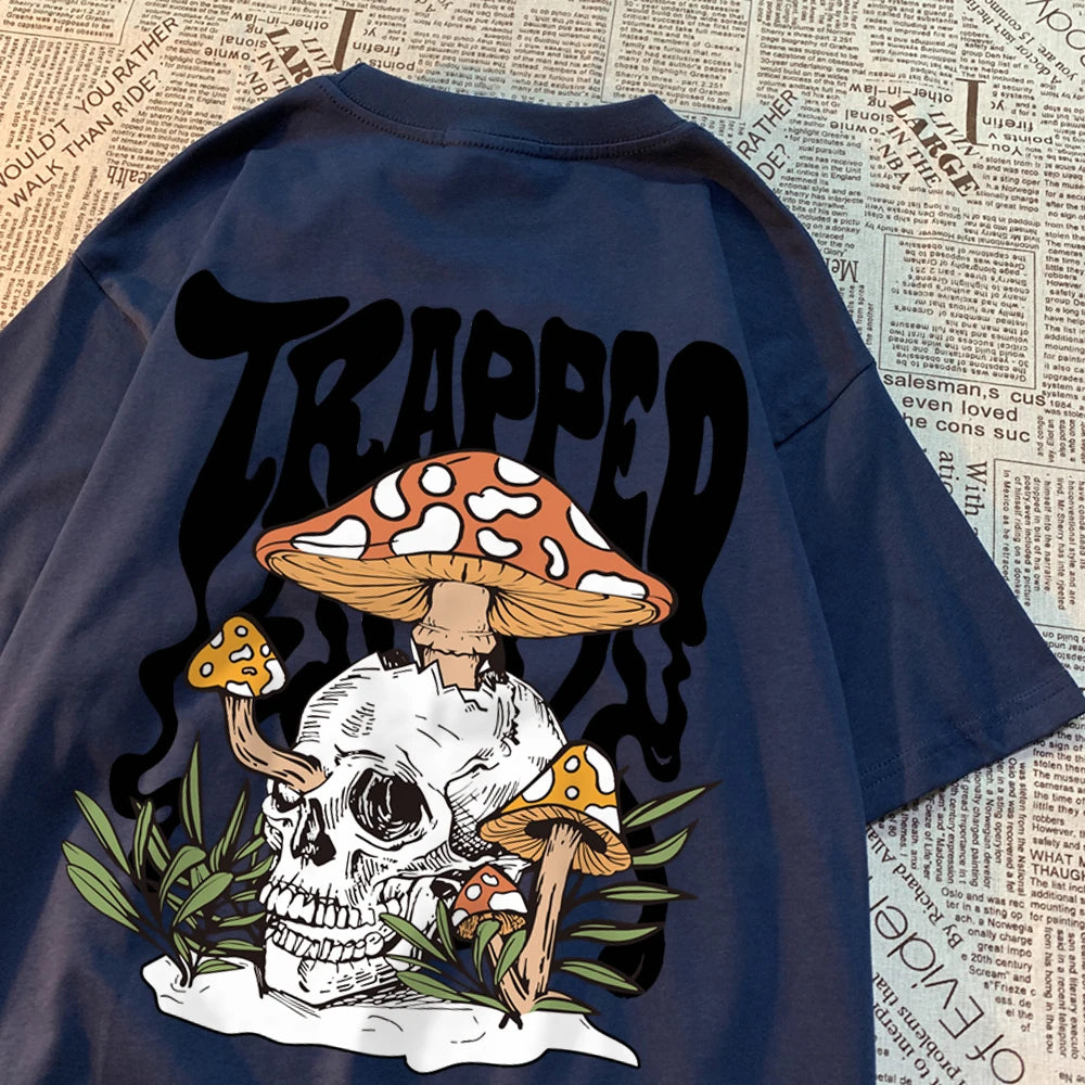 Horror Skull Printed Tshirt Men Casual Tee Clothing Pattern Loose New Fashion Tshirt Casual Sweat T Shirts