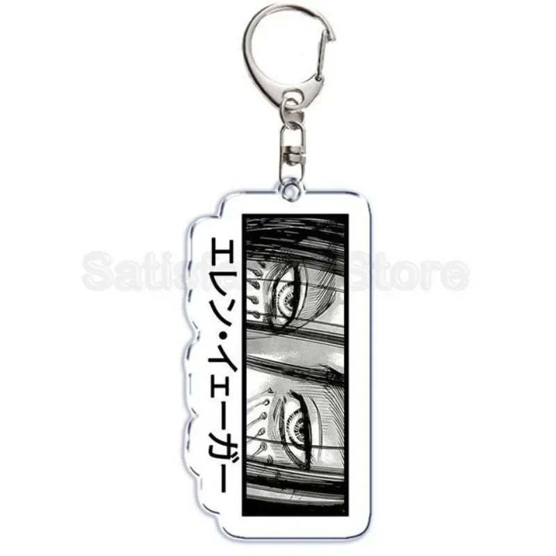 Hot Atan Allen Yeager Keychain Pendant Rtacking of The Giants Armin Arlert Levi Ackermole Playing Double Sided Acrylic Keyring