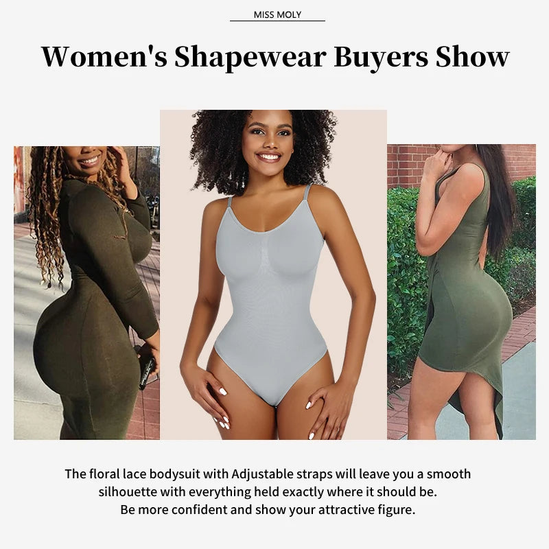 Smoothing Shapewear Bodysuit for Women  Full Body Shaper Thong Soft Body Shaping