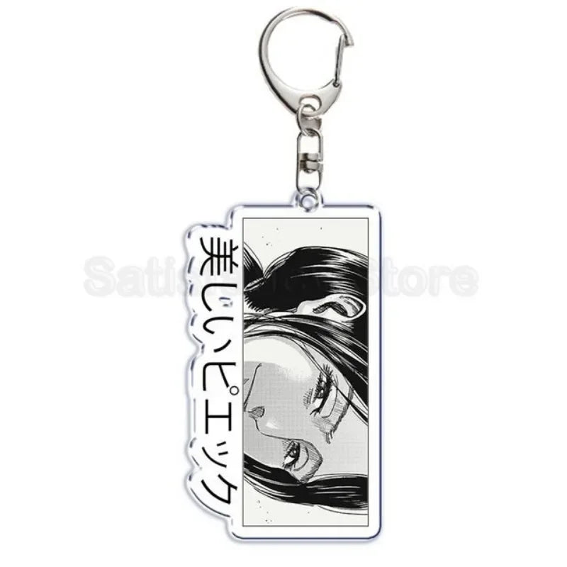 Hot Atan Allen Yeager Keychain Pendant Rtacking of The Giants Armin Arlert Levi Ackermole Playing Double Sided Acrylic Keyring