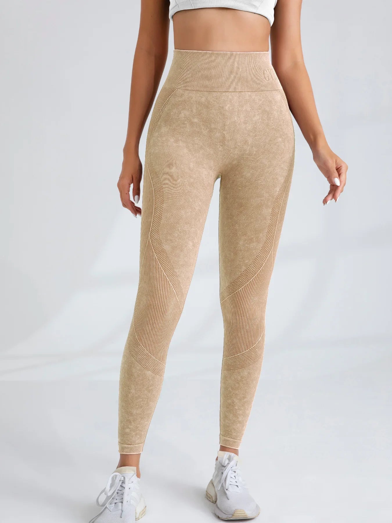 Women Seamless Gym High Waist Yoga Pants Lifting Outdoor Sports Tight Waist Letter Sand Washed Pants Exercise Yoga Leggings