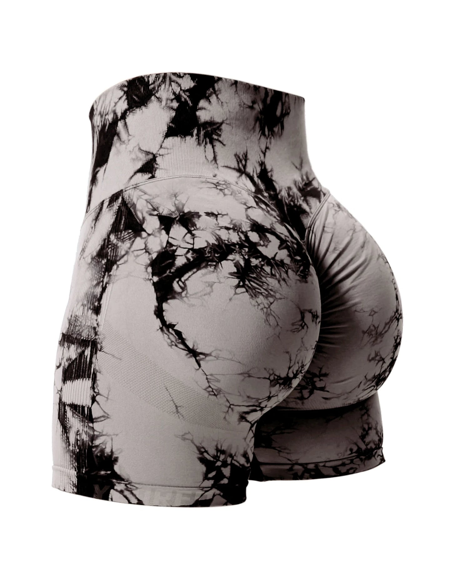 2PCS Tie Dye Butt Lifting Gym Shorts Woman Skinny Stretch High Waist Sport Shorts Casual Seamless