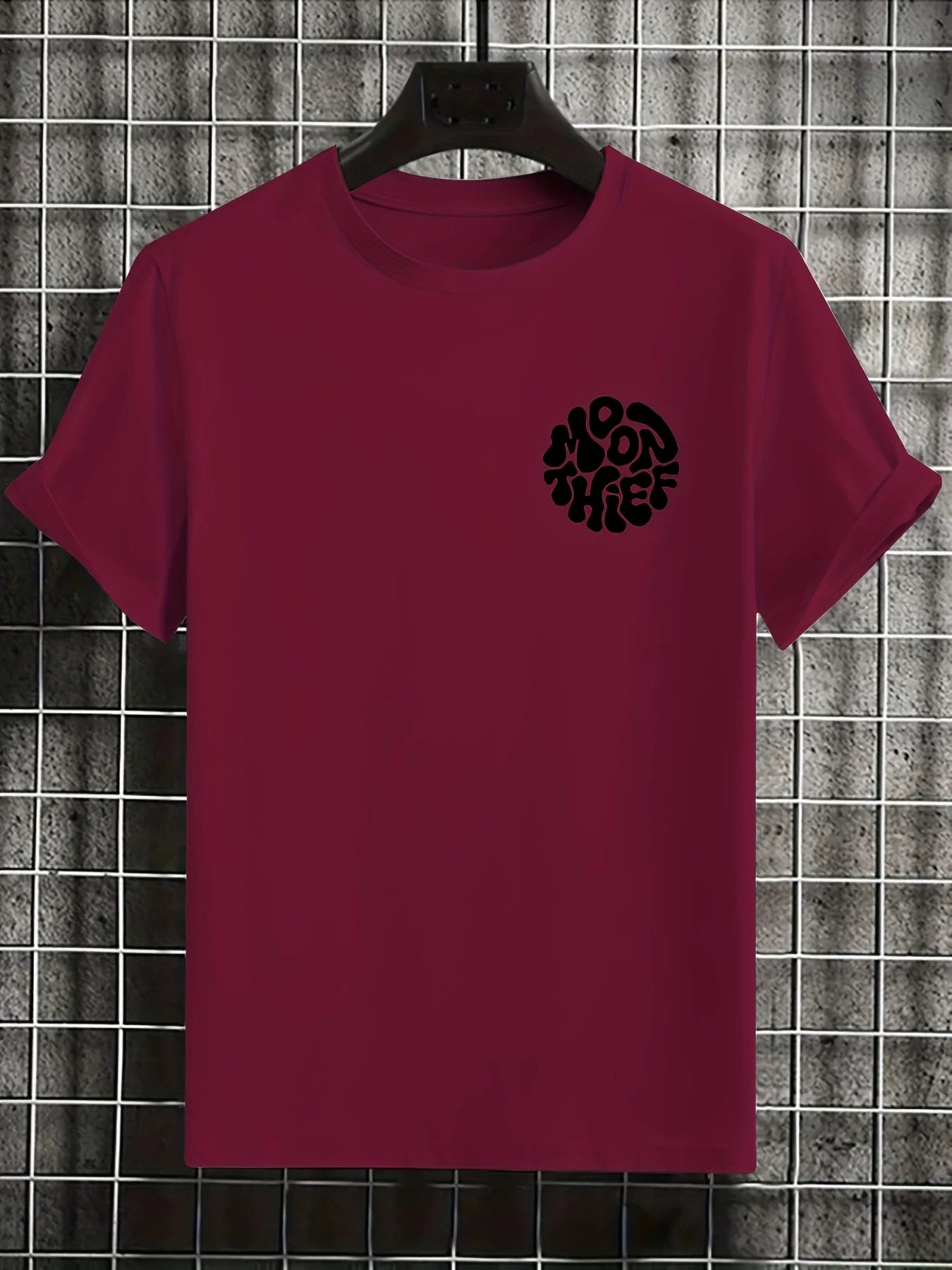 Men's 100% cotton fashionable casual loose plus size letter printed round neck short sleeved T-shirt
