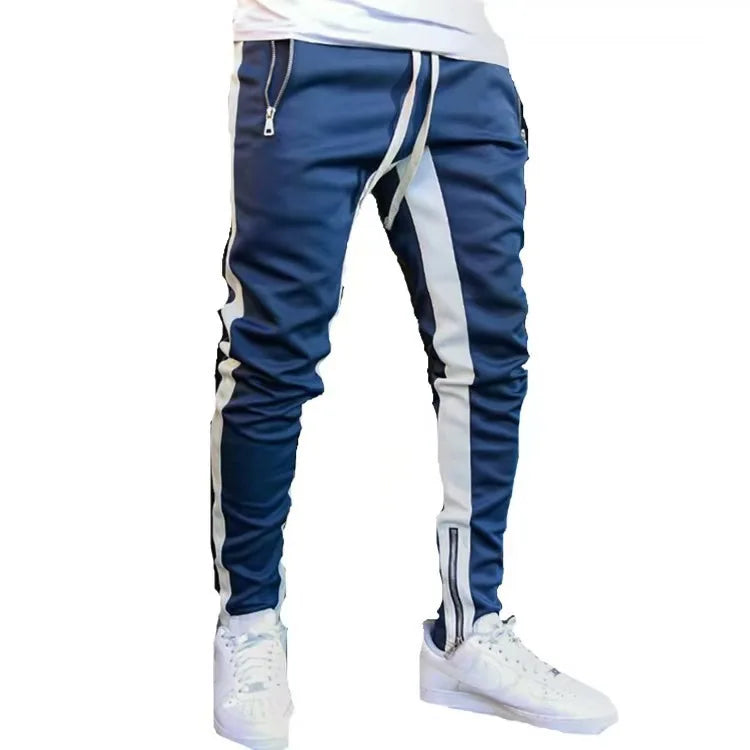 Casual Pants Low Feet Zip Pocket Cotton Pants Men's