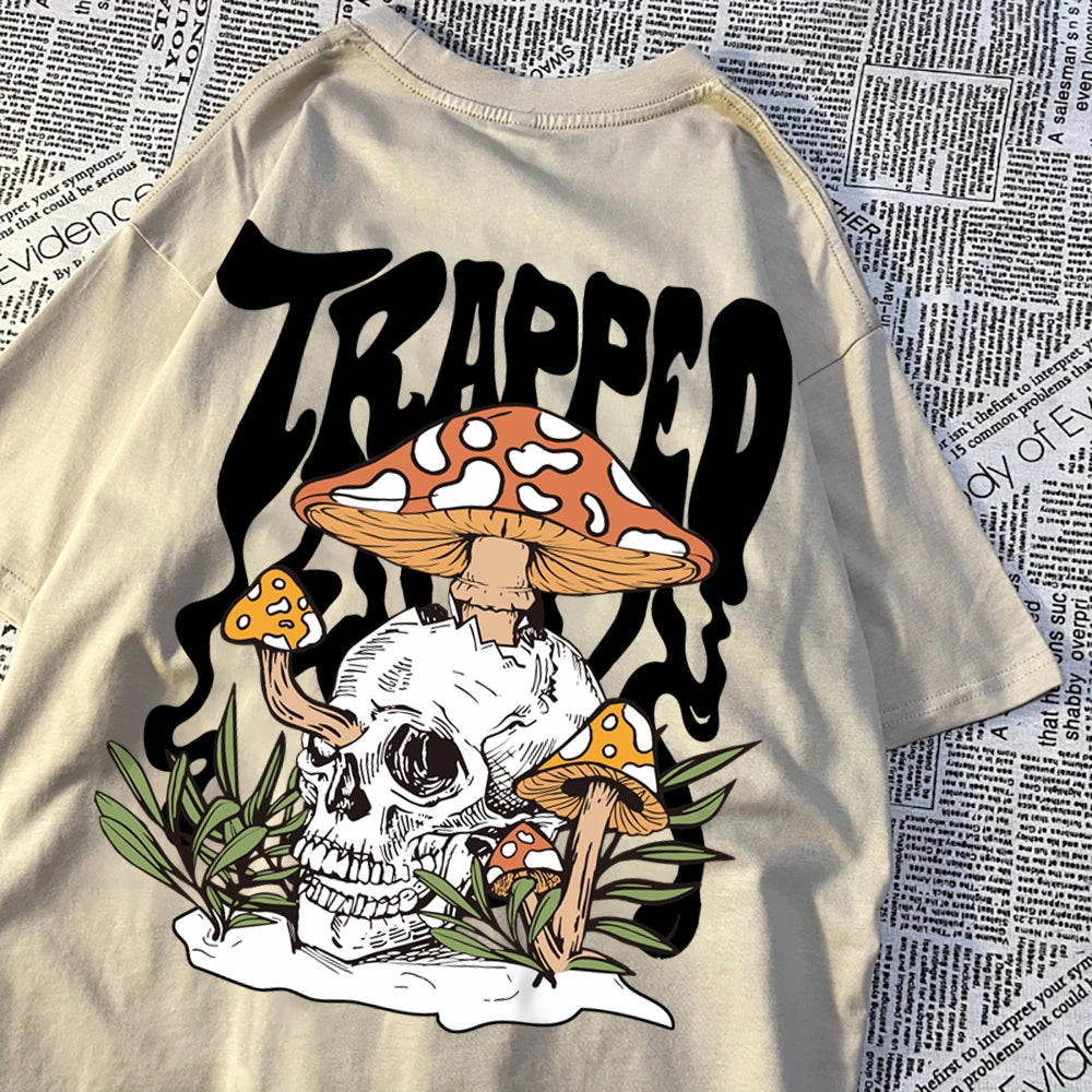 Horror Skull Printed Tshirt Men Casual Tee Clothing Pattern Loose New Fashion Tshirt Casual Sweat T Shirts