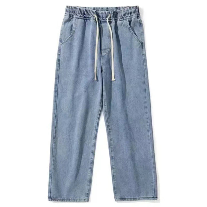 Vintage Fashion Straight Casual Loose Denim Cargo Pants Men Designer Prints Star Jeans Streetwear Loose Wide Leg Jeans