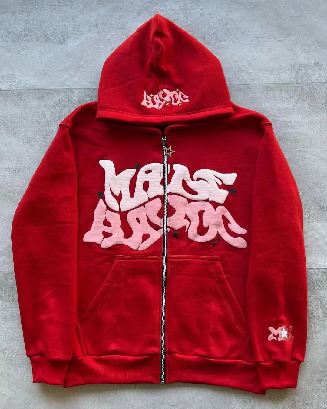 Y2k American Colorful Letter Print Zipper Hoodie Men Fashion High Street Oversized Sweatshirt Women Retro Casual Jacket