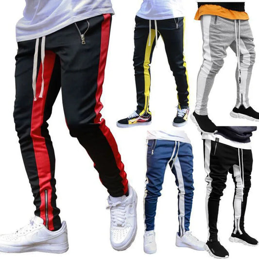 Casual Pants Low Feet Zip Pocket Cotton Pants Men's