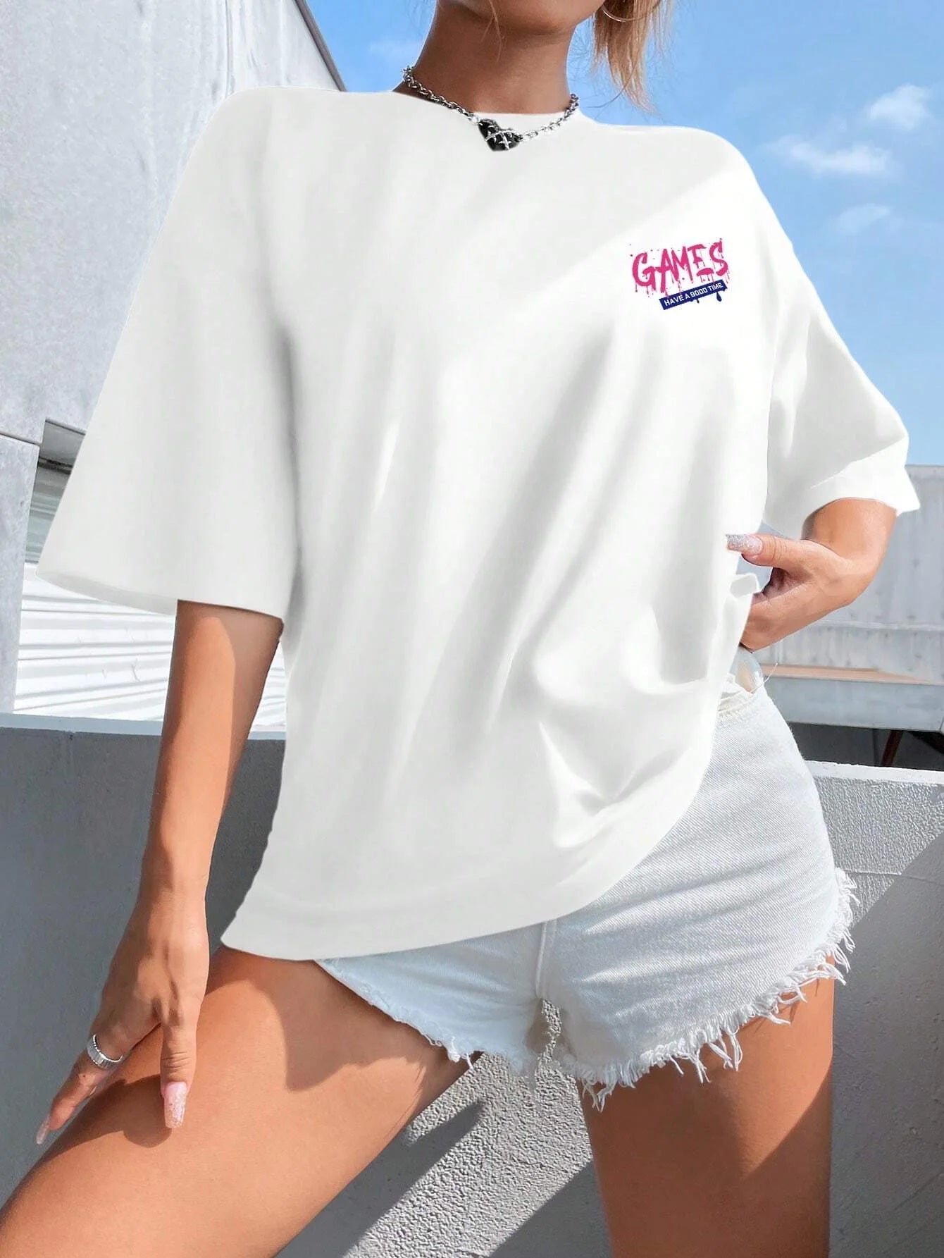 Graphic Letter Print Crew Neck T-Shirt Women Cotton Plus Size Tshirts Breathable Streetwear Soft Casual Short Sleeve