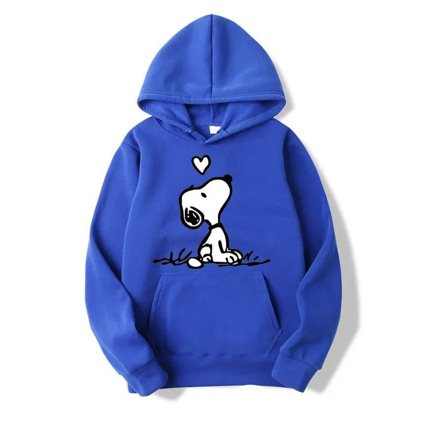 Cartoon Comics Snoopy Hoodie Women Man PulloverCasual Couple Sweatshirt Clothing