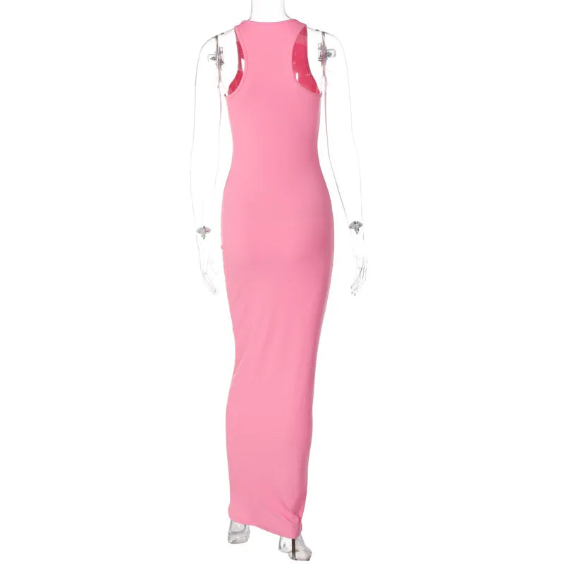 Ribbed Sexy Y2K Clothes Sleeveless Dresses For Women Party Streetwear Elegant Outfits