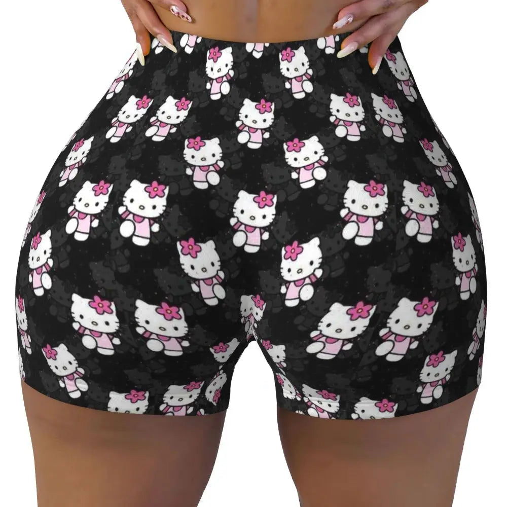 Custom Hello Kitty Cat Gym Shorts Women Athletic Shorts