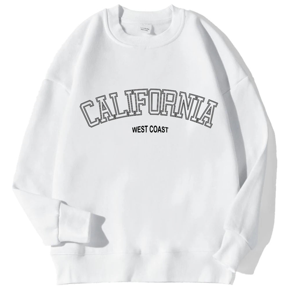 Woman Sweatshirts California West Coast Print Female hoodie Long Sleeves O-neck Pullovers Sporty and Rich Clothing