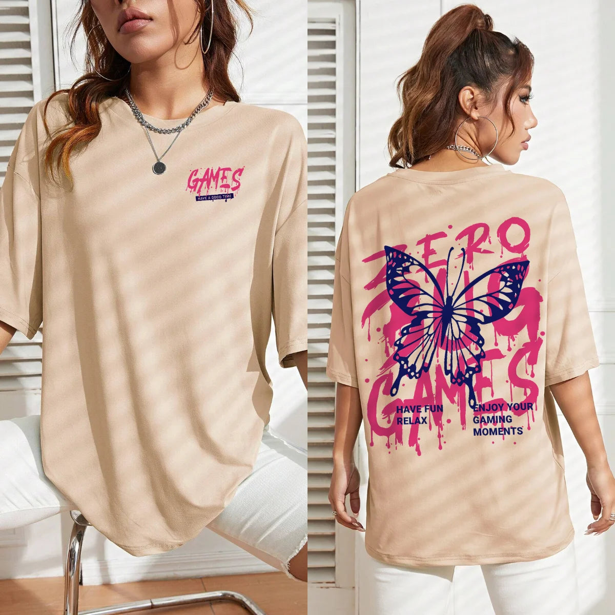 Graphic Letter Print Crew Neck T-Shirt Women Cotton Plus Size Tshirts Breathable Streetwear Soft Casual Short Sleeve