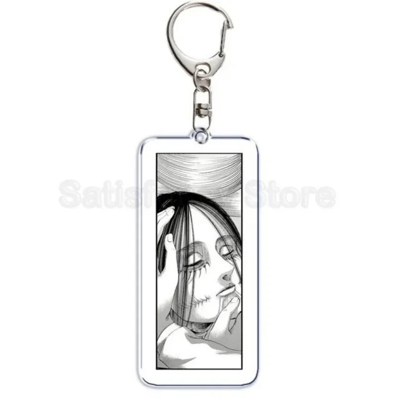 Hot Atan Allen Yeager Keychain Pendant Rtacking of The Giants Armin Arlert Levi Ackermole Playing Double Sided Acrylic Keyring